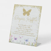 Windeln Raffle Schildkröte Babydusche Sockelschild (Vorderseite)