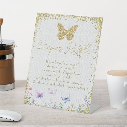 Windeln Raffle Schildkröte Babydusche Sockelschild (In SItu)