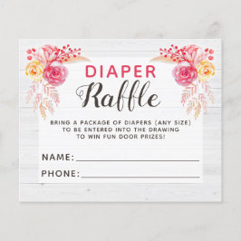 Windeln Raffle Shabby Chic Rustic Baby Showspiel Flyer