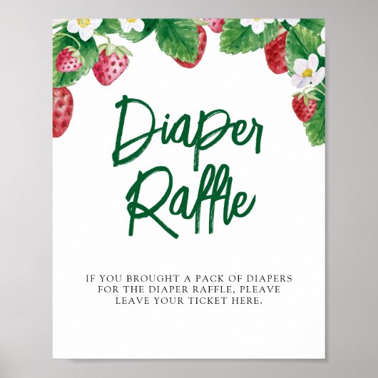 Windeln Raffle Sommer Berry Sweet Baby Dusche Poster (Vorne)