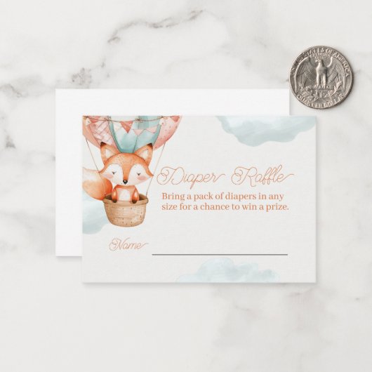 Windeln-Raffle-Spielkarte für Babydusche Mitteilungskarte (Vorderseite/Rückseite Beispiel)