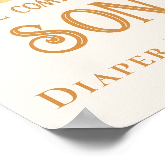 Windeln Raffle Sun Babyduschzeichen Poster (Ecke)