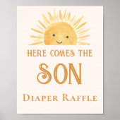 Windeln Raffle Sun Babyduschzeichen Poster (Vorne)