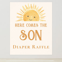 Windeln Raffle Sun Babyduschzeichen Poster