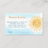 Windeln Raffle Sun Boys Babydusche Begleitkarte (Vorderseite)