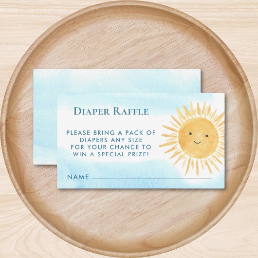 Windeln Raffle Sun Boys Babydusche Begleitkarte