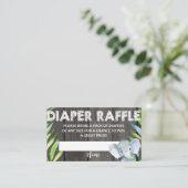 Windeln Raffle Ticket Baby Dusche Elefant rustikal Begleitkarte (Stehend Vorderseite)