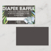 Windeln Raffle Ticket Baby Dusche Elefant rustikal Begleitkarte (Vorne/Hinten)