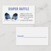 Windeln Raffle Ticket, Blue Sneakers Babydusche Begleitkarte (Vorne/Hinten)