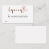 Windeln-Raffle-Ticket für Babydusche Begleitkarte (Vorne/Hinten)