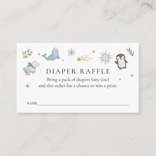 Windeln-Raffle-Ticket für Babydusche Begleitkarte (Vorderseite)