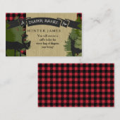 Windeln-Raffle-Ticket-Lumberjack-Hirschjäger Begleitkarte (Vorne/Hinten)