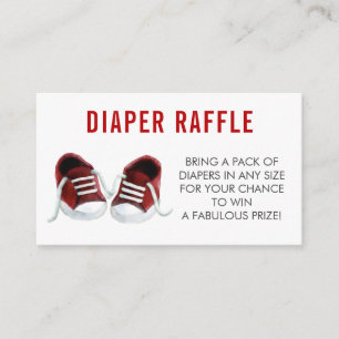 Windeln-Raffle-Ticket, Red Sneakers Babydusche Begleitkarte