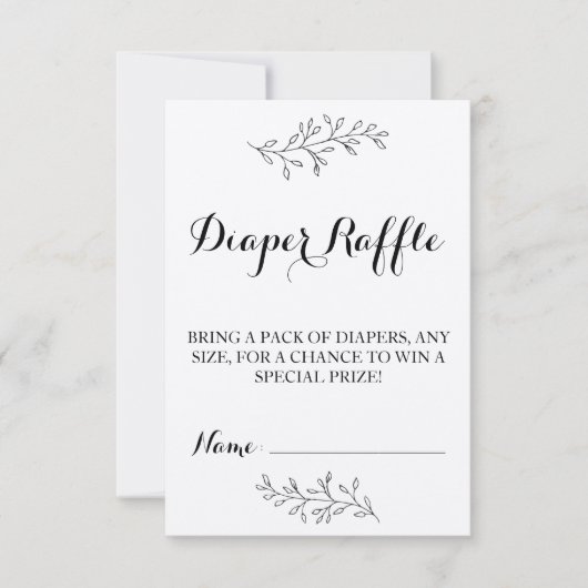Windeln Raffle Ticket rustikale Kraft Baby Dusche Einladung (Vorderseite)