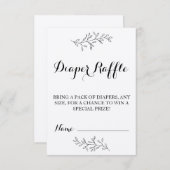 Windeln Raffle Ticket rustikale Kraft Baby Dusche Einladung (Vorne/Hinten)