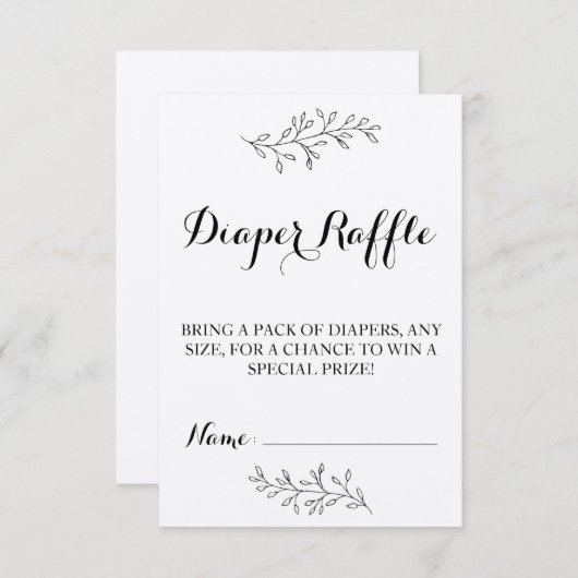 Windeln Raffle Ticket rustikale Kraft Baby Dusche Einladung (Vorne/Hinten)