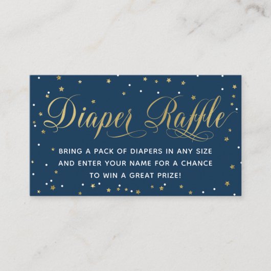 Windeln Raffle Ticket, Twinkle Little Star Begleitkarte (Vorderseite)