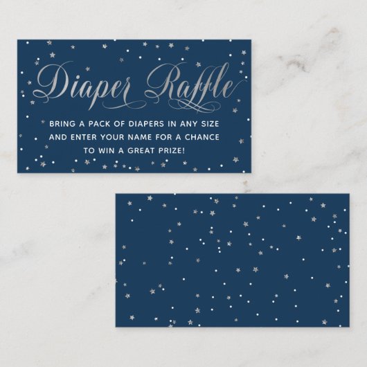 Windeln Raffle Ticket, Twinkle Little Star Begleitkarte (Vorne/Hinten)