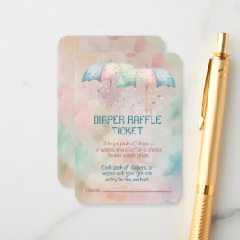 Windeln Raffle Ticket Twins Boy and Girl Shower Begleitkarte