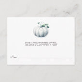 Windeln-Raffle-Ticket, weißer Kürbis Begleitkarte (Vorderseite)