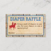 Windeln Raffle Tickets Cowboy Western Dusche Begleitkarte (Rückseite)