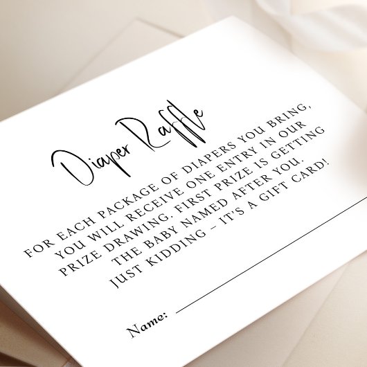 Windeln Raffle Tickets Kinderduschenspiel Minimali Begleitkarte