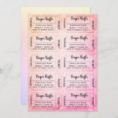 Windeln Raffle Tickets Niedlich Rainbow Baby Dusch Einladung (Vorne/Hinten)