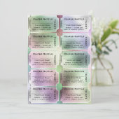 Windeln Raffle Tickets Niedlich Rainbow Baby Dusch Einladung (Stehend Vorderseite)