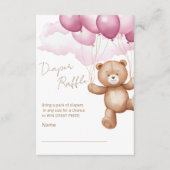 Windeln Raffle Umschließkarte für eine Babydusche. Begleitkarte (Vorderseite)