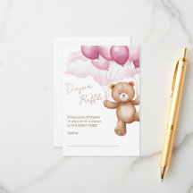 Windeln Raffle Umschließkarte für eine Babydusche.