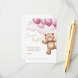 Windeln Raffle Umschließkarte für eine Babydusche. Begleitkarte