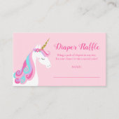 Windeln Raffle Unicorn Pink Babydusche Begleitkarte (Vorderseite)