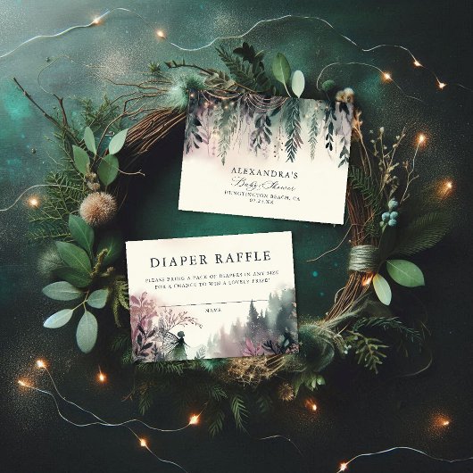 Windeln Raffle Verzauberte Waldbrände Begleitkarte