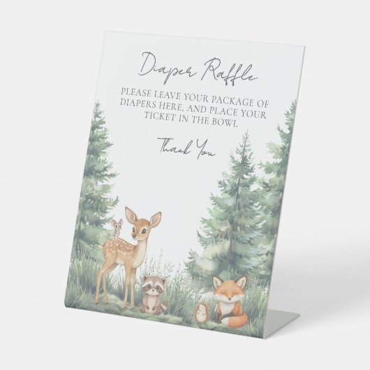 Windeln Raffle Wald Forrest Tiere Sockelschild (Vorderseite)