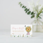 Windeln Raffle Wasserfarbe Rosa Regenschürzen Begleitkarte (Stehend Vorderseite)