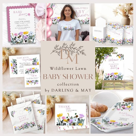 Windeln Raffle Wildblume Baby Showspiel Poster