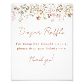 Windeln Raffle Wildblume Boho Babydusche Fotodruck (Vorne)