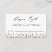 Windeln Raffle Wildblume farbenfrohe Babydusche Begleitkarte (Vorderseite)