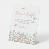 Windeln Raffle Wildblume Kinderdusche Sockelschild (Vorderseite)