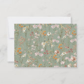 Windeln Raffle Wildblume Sage Green Baby Dusche Einladung (Rückseite)