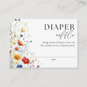 Windeln Raffle Wildblumen Kinderdusche Begleitkarte (Vorderseite)