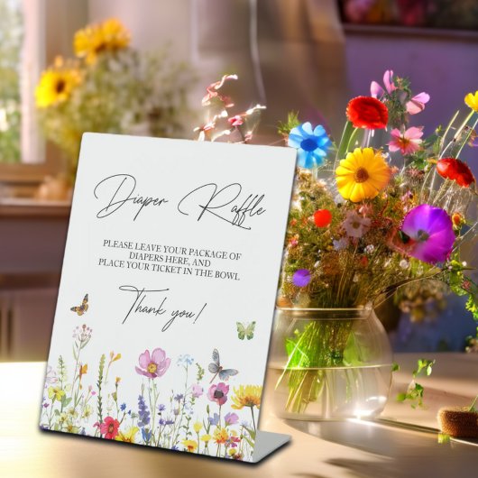 Windeln Raffle Wildblumen Schmetterlinge Kinderdus Sockelschild