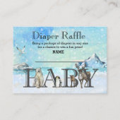 Windeln Raffle Winter Arctic Animal Baby Dusche Begleitkarte (Vorderseite)