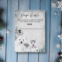 Windeln Raffle Winter Arctic Animal Baby Dusche