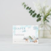 Windeln Raffle Winter Woodland Boy Kinderdusche Begleitkarte (Stehend Vorderseite)