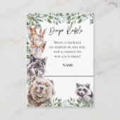 Windeln Raffle Woodland Animals Baby Duschwald Begleitkarte (Vorderseite)
