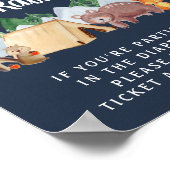 Windeln Raffle Woodland Animals Night Baby Dusche Poster (Ecke)