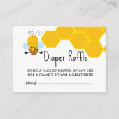 Windeln Raffle Yellow Black Bee Baby Dusche Begleitkarte (Vorderseite)