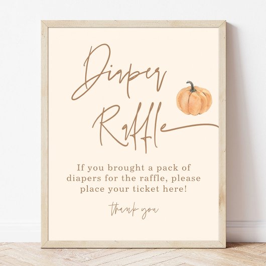 Windeln-Raffle-Zeichen, Fall Pumpkin Baby-Dusche Poster