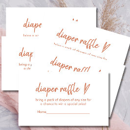 Windeln Raffles Cards Modern Boho Herz-Kreislauf-S Begleitkarte
